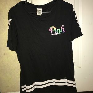 PINK black short sleeve tee